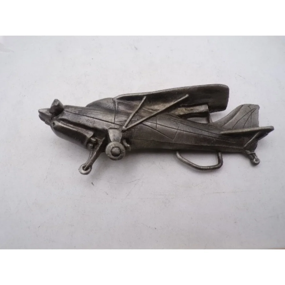 Vintage Siskiyou 1993 Airplane Belt Buckle Pewter 3D Aviation Prop Plane C293